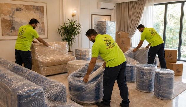 نقل عفش في جدة مع الرهوان السريعة لفريق يغلف أثاث المنزل